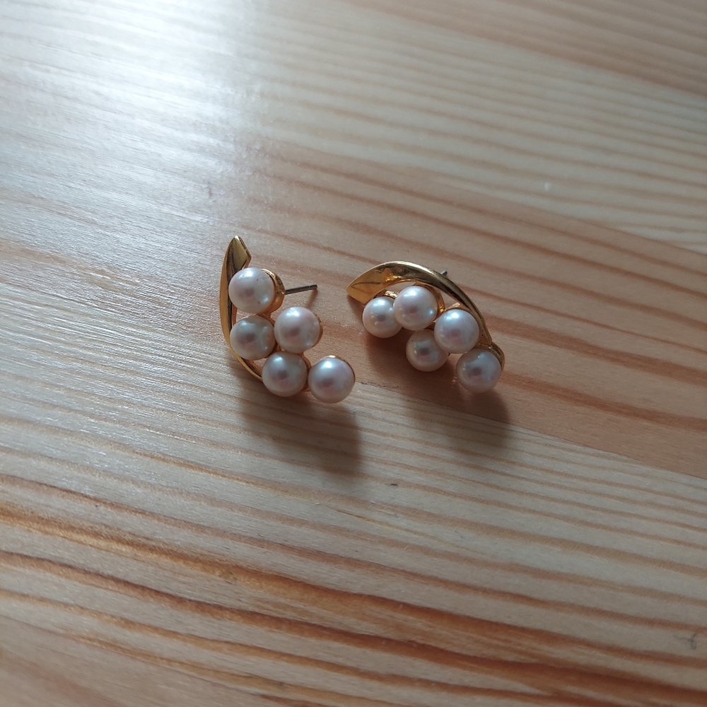 Gold and Pearl Earrings